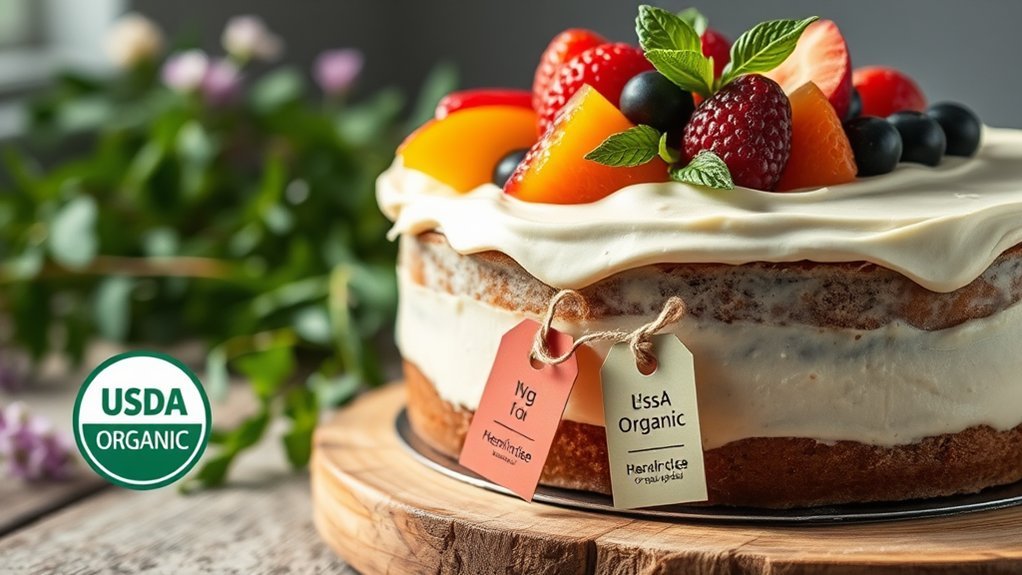 organic cake labeling categories
