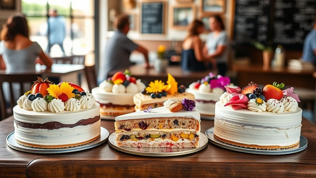 diverse organic cake offerings